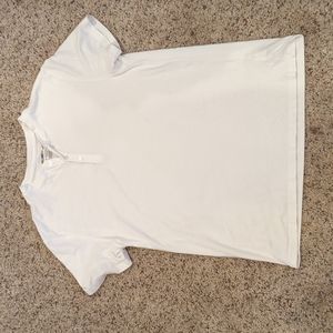 Plain White Button Tee